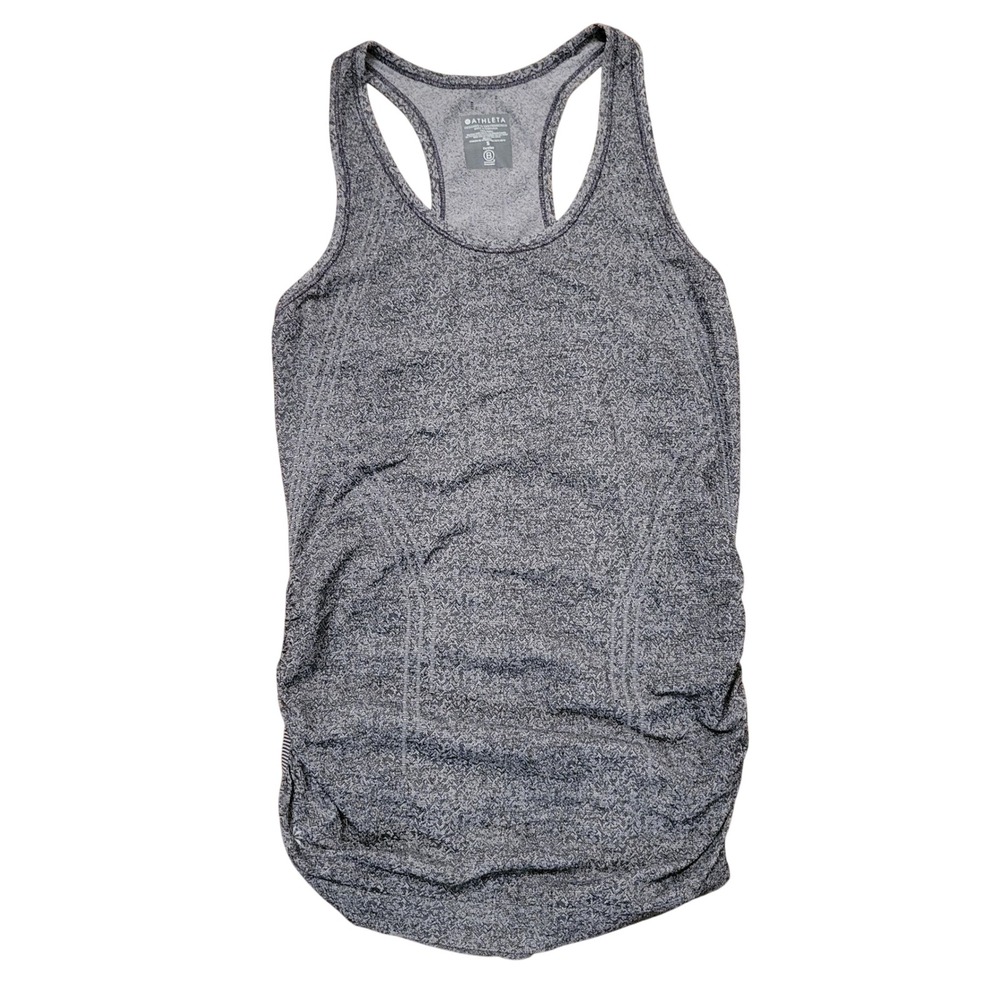 Athleta S Tank Top Gray Heather Racerback Ruched Seamless Speedlight Tank Beach
